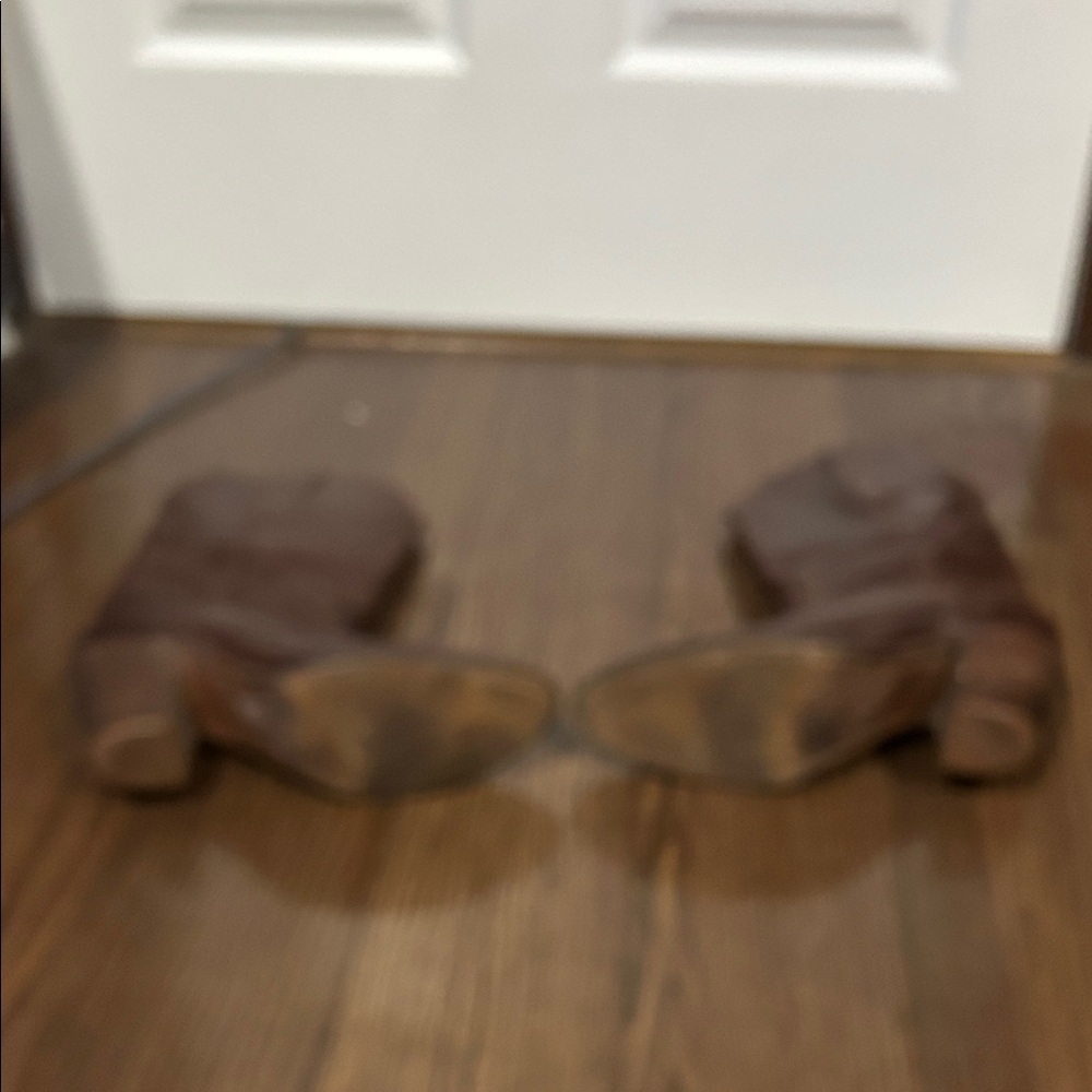 Vtg Frye brown leather pull on cowboy boots 8.5 - Picture 8 of 9